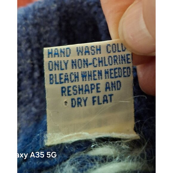 Boundary Waters Womens Blue Nordic Snowflake Sweater With Cowl Neck Size L Acryl - Picture 6 of 6